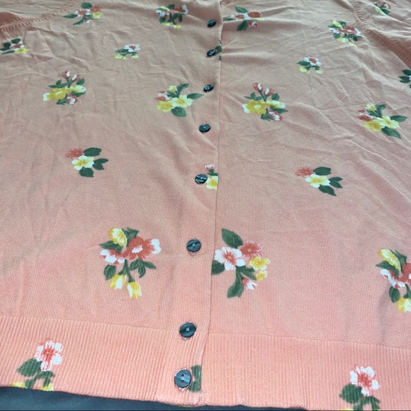 Karen Scott Button Down Cardigan Floral Pink Coral - Picture 7 of 9